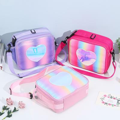 China 2022 New Latest Fashion Cheap Wholesale Waterproof Boys Kids Girls Laser Rainbow Cross - Cooler Body Shoulder Bag Kids Lunch Bag for sale