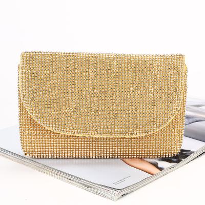 China Elegant Chain Female Retro Rhinestone Female Shoulder Bag Evening Party Purse Fashoion Muyer Envelope Crystal Evening Clutch Bag for sale