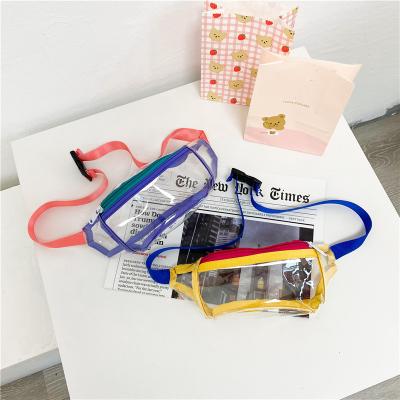 China Bolsa de cintura Sport de cangurera Fashion Waist Bag Running Transparent Clear PVC Waist Pack Camping Bags Kids Boys Pussy Pack for sale