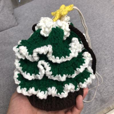 China Fashoion Cartoon Kids Cake Tree Lady Handmade Knitted Sweet Cross Bolsa bolso de mano - Cute Body Shoulder Knitted Coin Purse Pouch Bag for sale