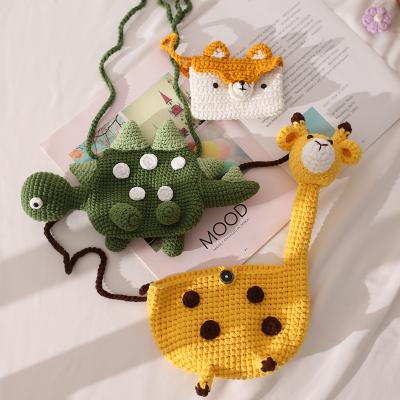 China Fashoion Fashion Cute Giraffae Fox Girls Cartoon Kids Sling Cross Small Mini - Body Shoulder Knitted Children Women Coin Purse Bag Pouch for sale