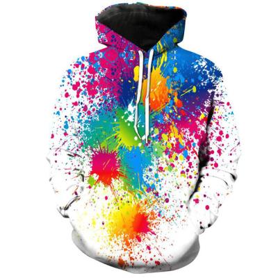 China new Anti-wrinkle moletons sudaderas long sleeves pullover sweatshirts funny graphic Splatter-ink 3D printing digital trend painted hoodie top for sale