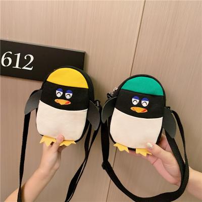 China Fashoion Canvas Fashoion Penguin Cubs Boys Girls Baby Purse Matching Purse Cute Children Cross Body Crossbody Small Parenting Bag for sale