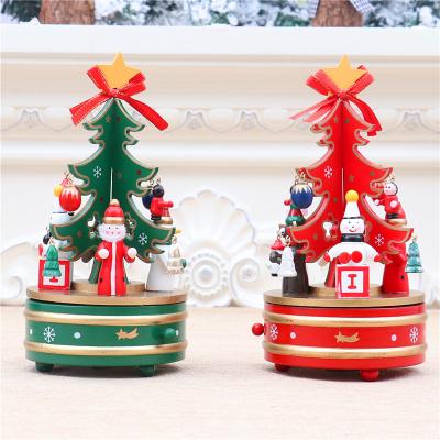 China New Wholesale Cheap Eco-friendly Kids Feminine Women Fashion Luxury Merry Christmas Romantic New Year Hand Crank Music Box For Gift for sale