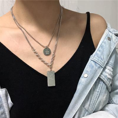 China Fashion Female Luxury Male Party Comfort Fit Ladies Women Ladies Casual Chain Choker Layered Silver Plated Stainless Steel Necklace Set for sale