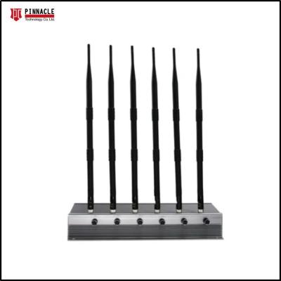 China 6 Antennas Desktop Mobile Phone Signal Jammer Device Power Controllable 315 MHz for sale