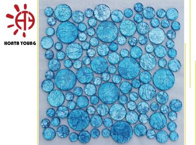 China HTY - TC 300 300*300 Best Selling Glass Mosaic Rhombus Blue Wall Tile for Wall Designs for sale