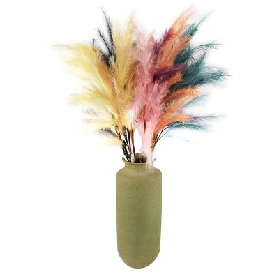 China Modern Multicolored Real Touch Artificial Pampas Grass Bouquet Customizable Handmade Cloth Flowers for sale