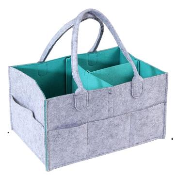 China Portable Diaper Organizer High Capacity Felt Foldable Baby Diaper Organizer Diaper Packing Bag for sale