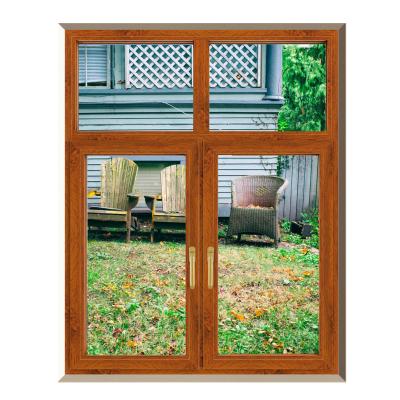 China Modern Factory Supply Style Design Design Double Folding Tempered Glass Screen Wooden Casement Window for sale