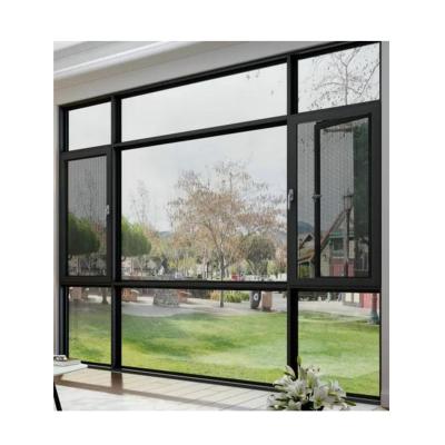 China Cheap Double Screen Thermal Break Aluminum Frame Casement Folding Glazed Window For Home for sale