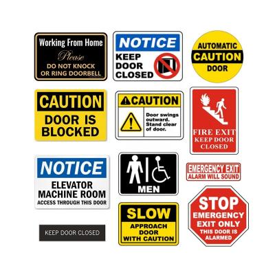 China High Reflective Caution Sign Auto Door Shine Door Signs Do Not Go Into UV Printing Reflective Warning Sign Board Aluminum Plate Decals for sale