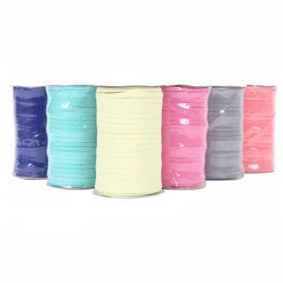 China Elastic High Quality Rubber Band Colorful Flat Knitted Braid Elastic Band For Garment Accessories for sale