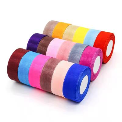 China Wholesale Recyled Gift Face Decorative Single Velvet Ribbon Sheer Organza Ribbon for sale