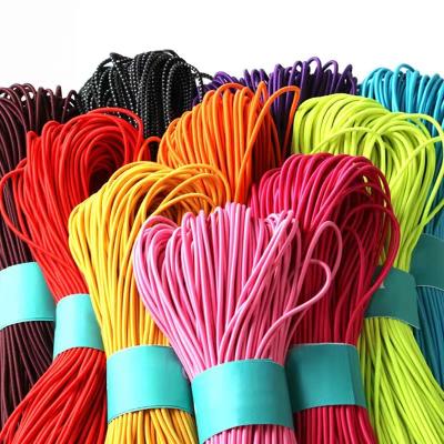 China Sustainable Best Selling Braided Elastic Round Elastic Rope 1mm Rubber Twine For Garment for sale