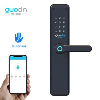 China Office High Security electronic cerradura main gate fingerprint digital handle ttlock tuya strong smart strong door strong lock for sale