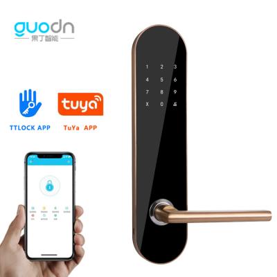 China Alloy+stainless aluminum smart door lock master code Tuya lock apartment password card key smart digital smart lock for sale