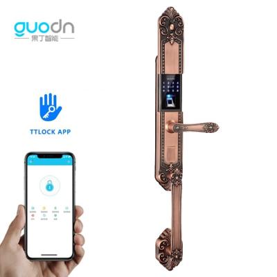 China Simplicity Modern Household Door Lock Fully Automatic Electronic Smart Biometric Fingerprint Opening Smart Villa Door Lock for sale