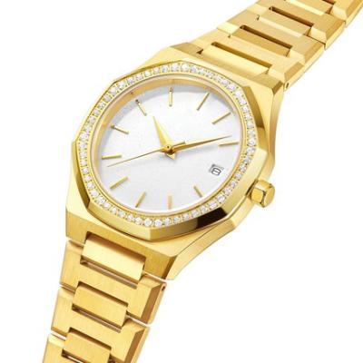 China Water Resistant OEM ODM Stainless Steel Own Logo Watch Women Wrist Luxury Diamond Watches For Ladies for sale