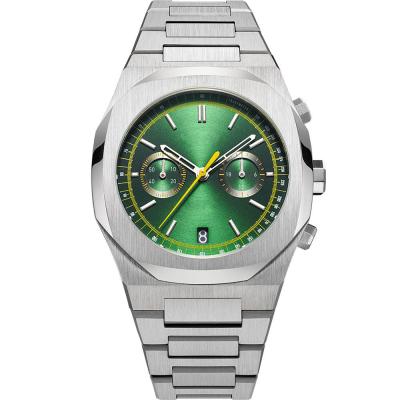 China Japan Movt Sunburst Green Date Mens Watches Automatic Stainless Steel Bezel Nice Custom Watch for sale