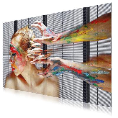 China High quality smd P3.91 full color indoor and semi-outdoor advertising indoor see through transparent led video wall screen for sale