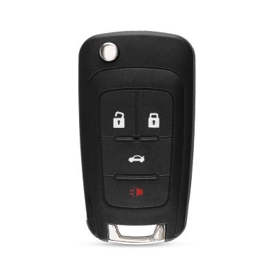 China Plastic 4 Buttons Folding Flip Auto Remote Key Shell Case For Cruze Sonic Spark Volt Camaro Equinox Malibu Car With HU100 Blade for sale