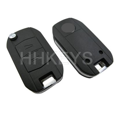 China Plastic+Metal Opel 2 Flip Key Shell With YM28 Right Blade HU46 Buttons Modified Blade for sale