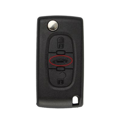 China Replacemnt 3 Buttons Trunk Button VA2 Blade Flip Auto Remote Key Fob Shell For 307 308 C3 C4 C5 Car Key Cover CE0536 CE0523 for sale