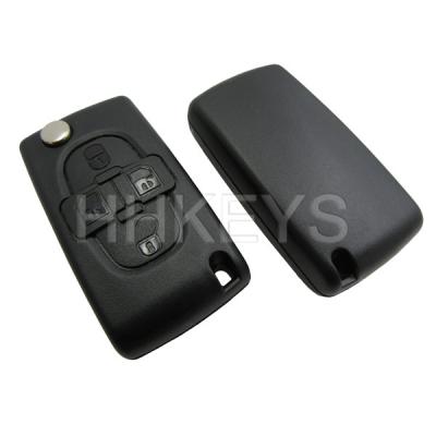 China Plastic+Metal Minus Logo 4 Blade 4 Buttons Car Flip Key Shell Without Battery Square for sale