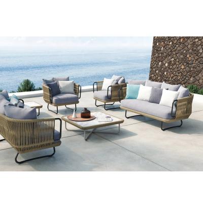 China Modern Wholesale Foshan Hotel VIP Commercial Party Event Outdoor Rope Furniture Sofa Set for sale