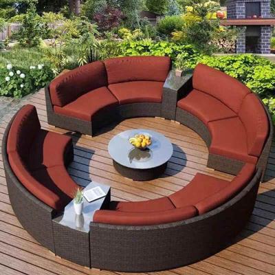 China Modern design modern patio set outside sofa outdoor lounge sofa set PE rattan garden wicker sofa for sale