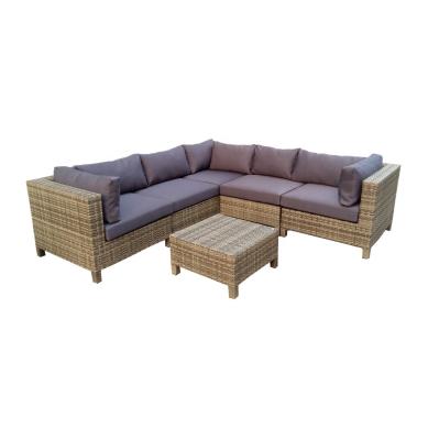 China Outdoor Corner Sofa Set Modern Nordic Terrace Leisure Hotel Furniture 1 2 3 Seater PE Rattan Garden Sofa for sale