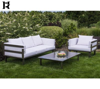 China Modern Outdoor Patio Sofa Set White Balcony Modular Garden Sofa Set Outdoor Aluminum Sofa for sale