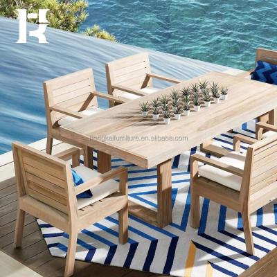 China Modern Modern Wood Outdoor Furniture Teak Outdoor Dining Table Set Solid Wood Dining Set Wooden Dining Tables And Chairs Set for sale