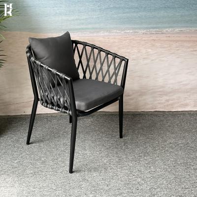 China Modern Modern Outdoor Restaurant Dining Chairs Hotel Patio Chair Aluminum Outdoor Rope Garden Chair for sale