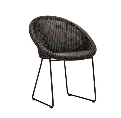 China Modern Black Metal Legs Rattan Outdoor Furniture Hospitality Chair for sale