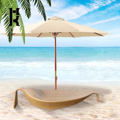 China Modern outdoor PE rattan sofa sun beach hotel lounger poolside furniture Foshan outdoor chaise for sale