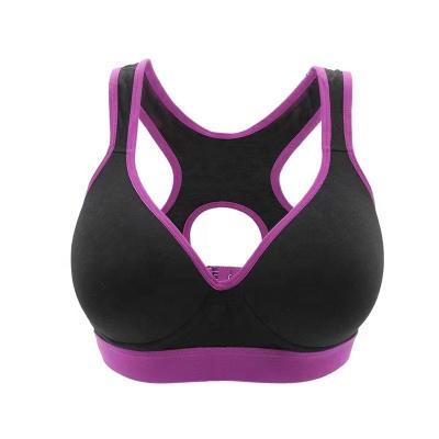 China Beautiful Breathable Large Size Single Cross Cotton Fluorescent Color Duokeli Sports Back Bra Workout Bra for sale