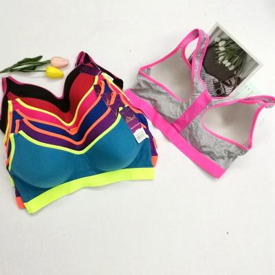 China Spandex/Cotton Sports Gym Women High Support Fashion Bra Breathable Custom Wholesale for sale