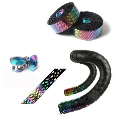 China 2021 PU+Silicone Road Bike Grip Bar Tape Anti-Slip Handlebar Recycling Tape With Aluminum Alloy End Plug Bicycle Accessories for sale