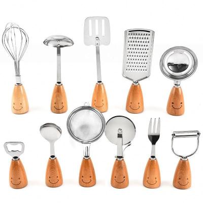 China Sustainable America hot selling unique design in stock stainless steel 7pcs kitchen gadget set with copper finished for sale