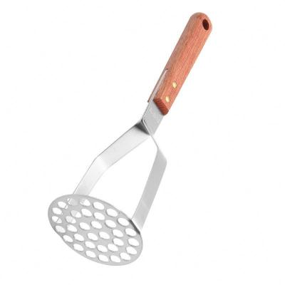 China Sustainable Non-slip wood handle Potato Ricer Masher And Masher Fruit and Vegetable Tools  Stainless Steel Potato Press for sale