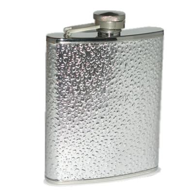 China 6oz Jagermeister Hip Viable Silver Leather Wrapped Flask for sale