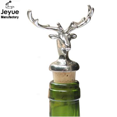 China Hot Selling Deer Bottle Eco-friendly Zinc Alloy Wine Stopper Viable For Decoration Or Giftware for sale