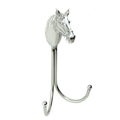 China Eco - Friendly Horse Head Bathroom Two Stainless Steel Robe Hook for sale