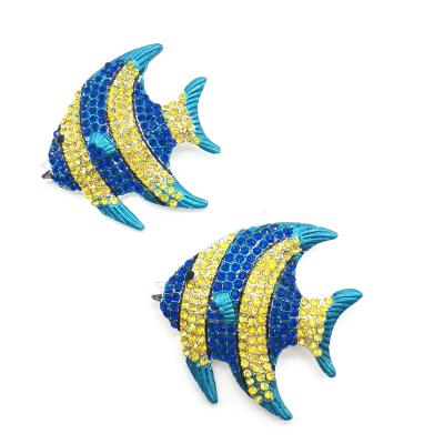 China To Wedding Cute Animal Brooch Pin Enamel Rhinestone Jewelry Brooch Custom Tropical Fish Brooch For Women for sale