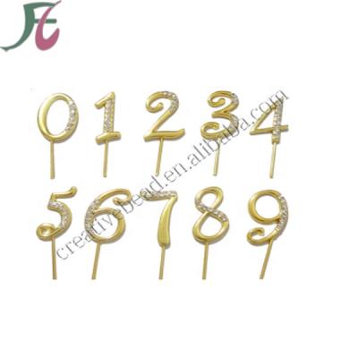 China Cake Decorating Memorial Day Party Supply Sets Mini Numbers Rhinestone Cake Topper Cake Decoration Tool for sale