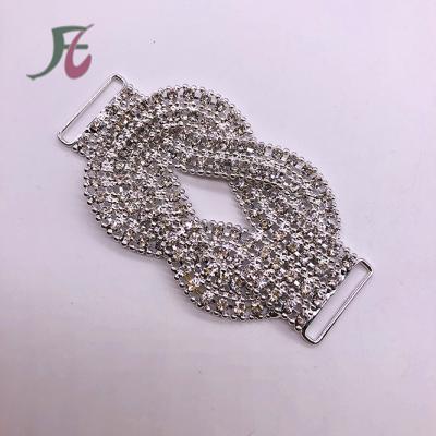 China 10.5x6cm Bikini Connector Chain Bikini Connector Gold Diamante Nickel Free Bikini Connector for sale