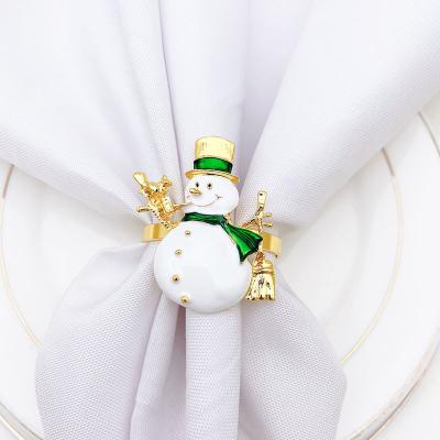 China Sustainable Napkin Ring Holder For Christmas Christmas Napkin Rings Snowman Decoration for sale