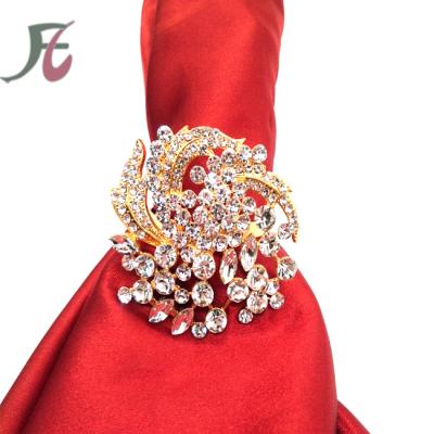 China Viable Napkin Ring Diamante Gold Napkin Ring of Imitation Diamante Stones for Wedding Decoration for sale